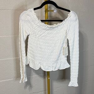 Elegant White Ruffled Blouse